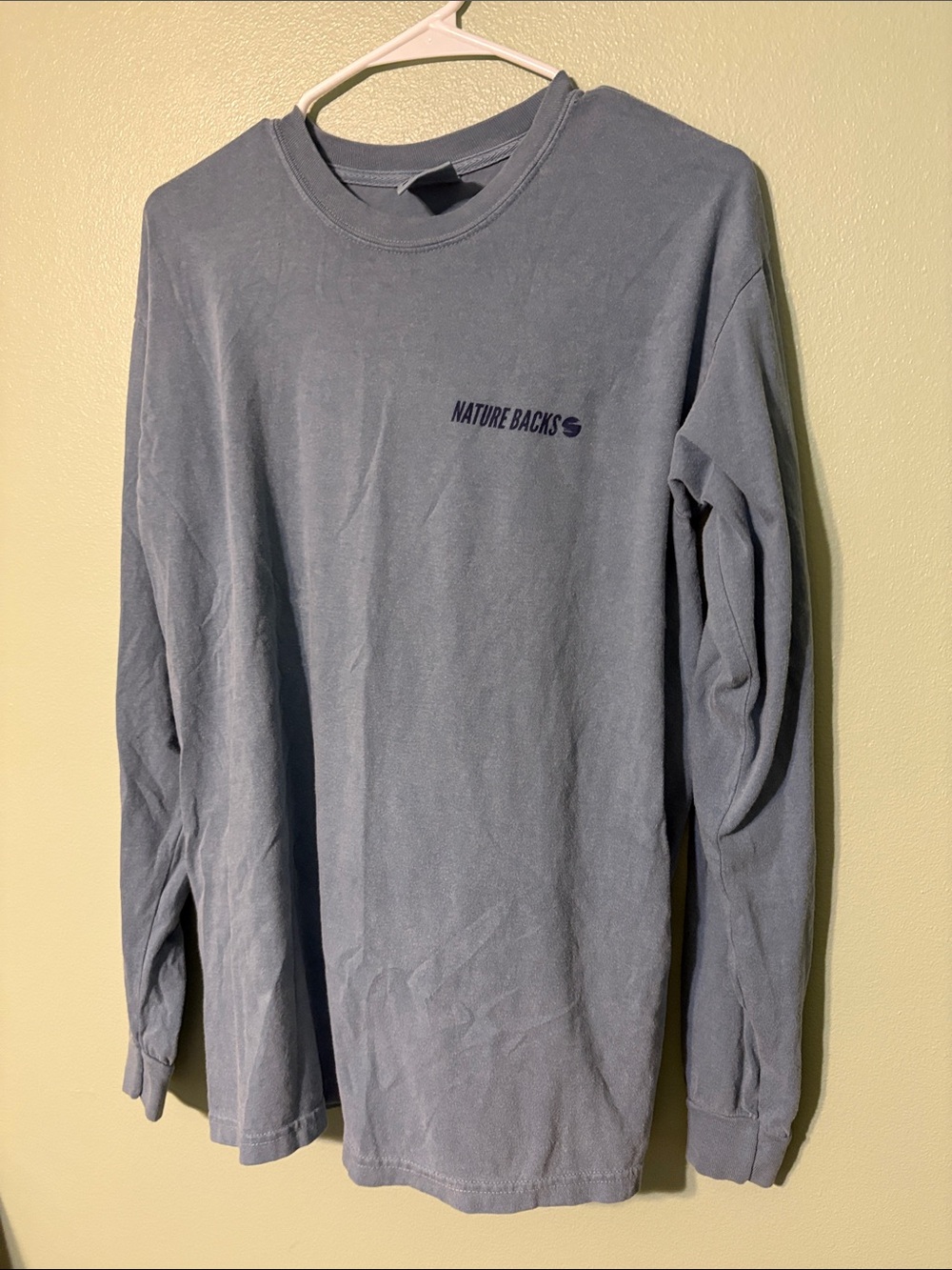Comfort Colors Men's Long Sleeve Crewneck - Slate Blue
